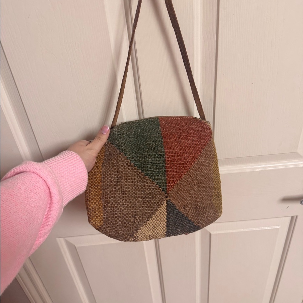 NWOT Boho Gypsy Woven Kilim Rug Cross Body Boho Lagen Gypsy Purse - Picture 2 of 5